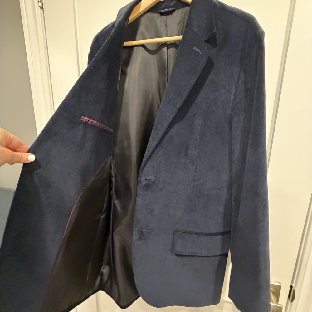 VELVET Dark Blue Men's Blazer, GAP - Picture 6 of 15